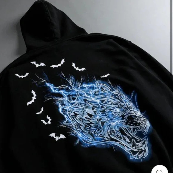 DARC Sport Born in Darcness Pierce Hoodie Pigment Black Blue NWT Wolves Gym - Picture 3 of 4
